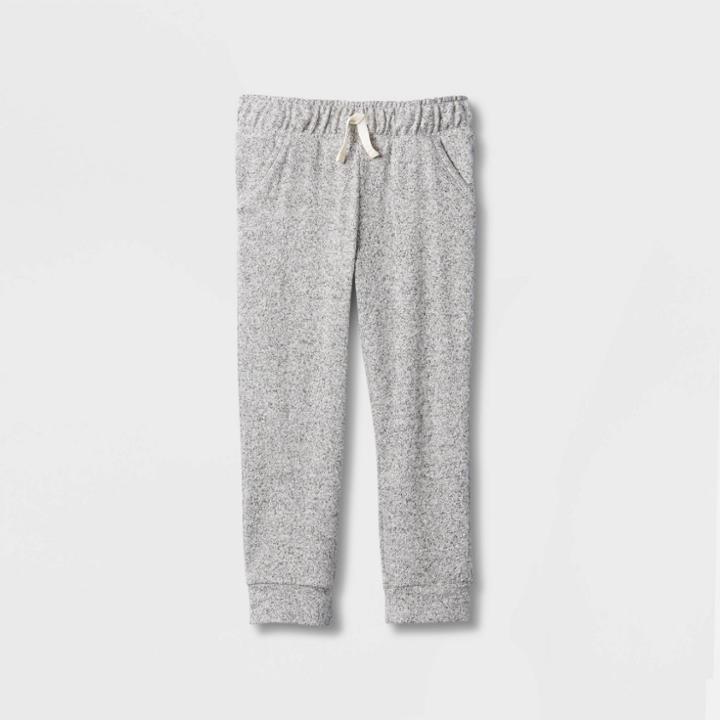 Toddler Girls' Solid Cozy Knit Jogger Pants - Cat & Jack Gray