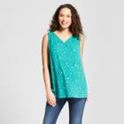 Maternity Printed Woven Tank - Isabel Maternity By Ingrid & Isabel Emerald Green Mini Floral Xl, Infant Girl's