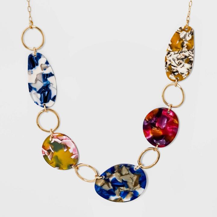 Petitefive Acetate Discs Short Necklace - A New Day Gold, Women's