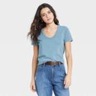 Women's Short Sleeve Scoop Neck T-shirt - Universal Thread Blue
