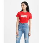 Levi's Women's Perfect Housemark Logo Short Sleeve T-shirt - Poppy Red