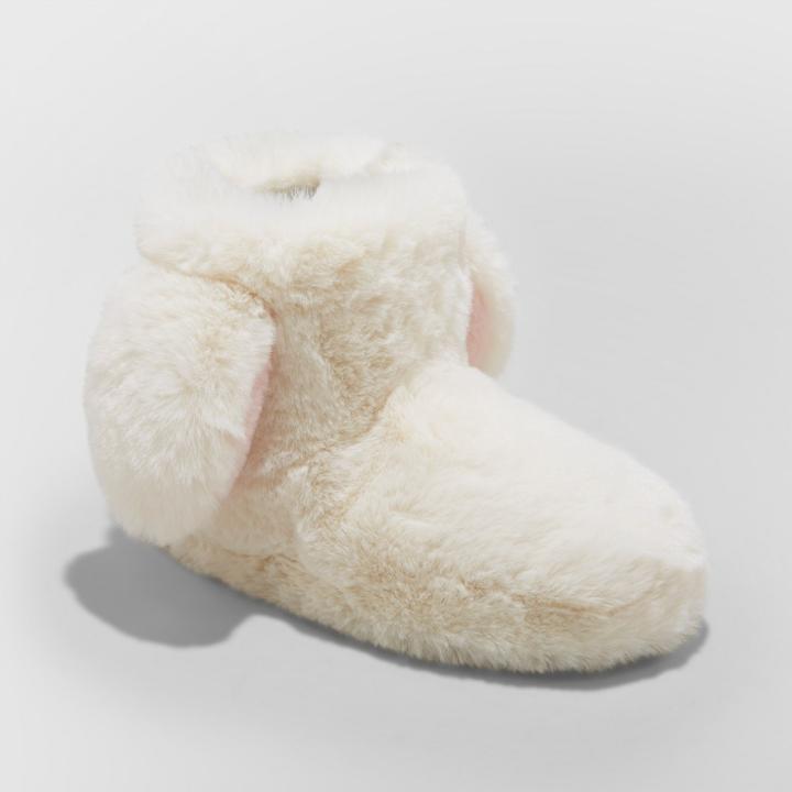 Toddler Boys' Ashlee Faux Fur Bootie Slipper - Cat & Jack White