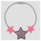 Toddler Girls' Statement Necklace With Glitter Stars Cat & Jack Silver,