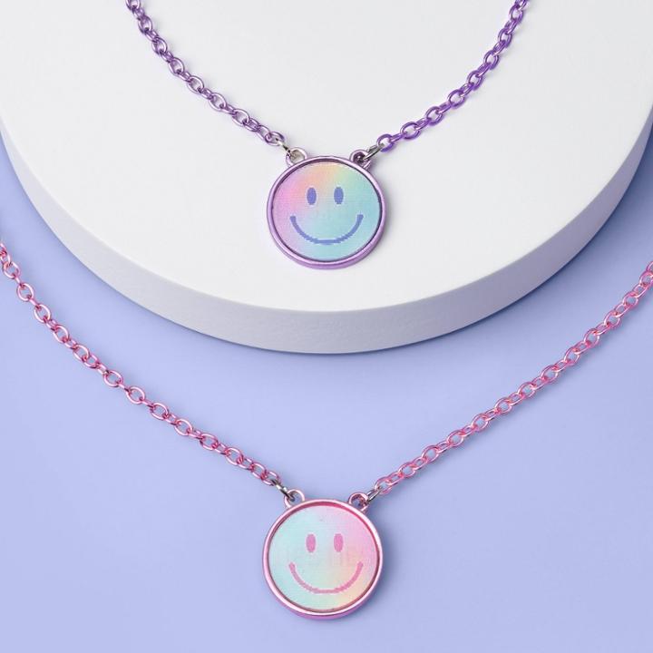 Girls' 2pk Ying And Yang Round Necklace - More Than Magic , Pink/purple