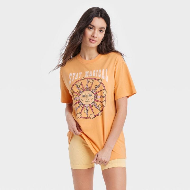 Women's Mad Engine Magical Sun Oversized Lounge T-shirt - Orange