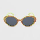 Psychedelic Printed Plastic Oval Sunglasses - Wild Fable Green