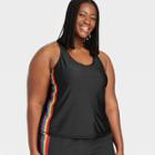 Humankind X Target Pride Adult Plus Size Humankind Swim Tank Top - Black Rainbow