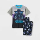 Boys' Marvel Black Panther 2pc Short Sleeve Top And Pants Pajama