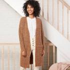 Women's Cozy Duster Cardigan - Universal Thread Brown