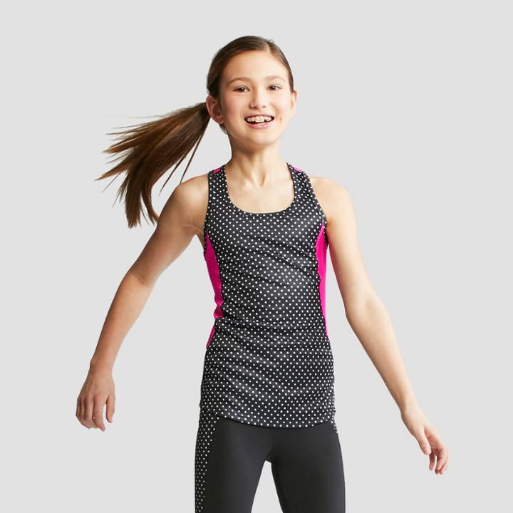 Girls' Performance Tank - C9 Champion Black/white Polka Dot