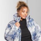 Women's Plus Size Zip-up Puffer Jacket - Wild Fable Blue 1x, Women's,