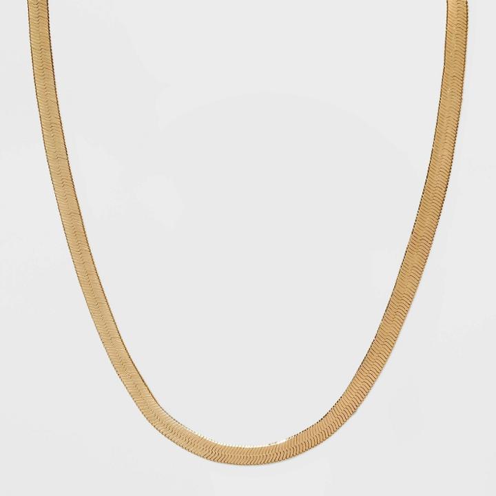 Herringbone Chain Necklace - A New Day Gold