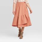 Women's Midi Wrap A Line Skirt - Universal Thread Pink