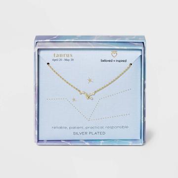 Beloved + Inspired Silver Plated Zodiac Sign Constellation Pendant Necklace - Taurus