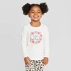 Toddler Girls' Long Sleeve 'i Love My Family' T-shirt - Cat & Jack Cream 12m, Girl's, White