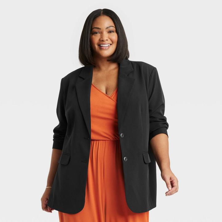 Women's Blazer Coat - Ava & Viv Black