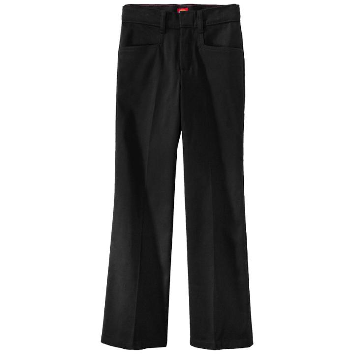 Dickies Girls' Classic Fit Stretch Boot Cut Uniform Chino Pants - Black
