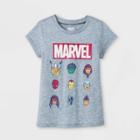Girls' Marvel Team Short Sleeve Graphic T-shirt - Heathered Gray