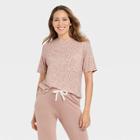 Women's Animal Print Beautifully Soft Short Sleeve Sleep T-shirt - Stars Above Brown