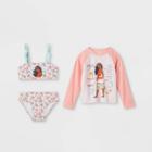Toddler Girls' Disney Moana Rash Guard Set - Orange