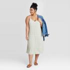 Women's Plus Size Plaid Sleeveless Slip Dress - Universal Thread Green 1x, Women's,