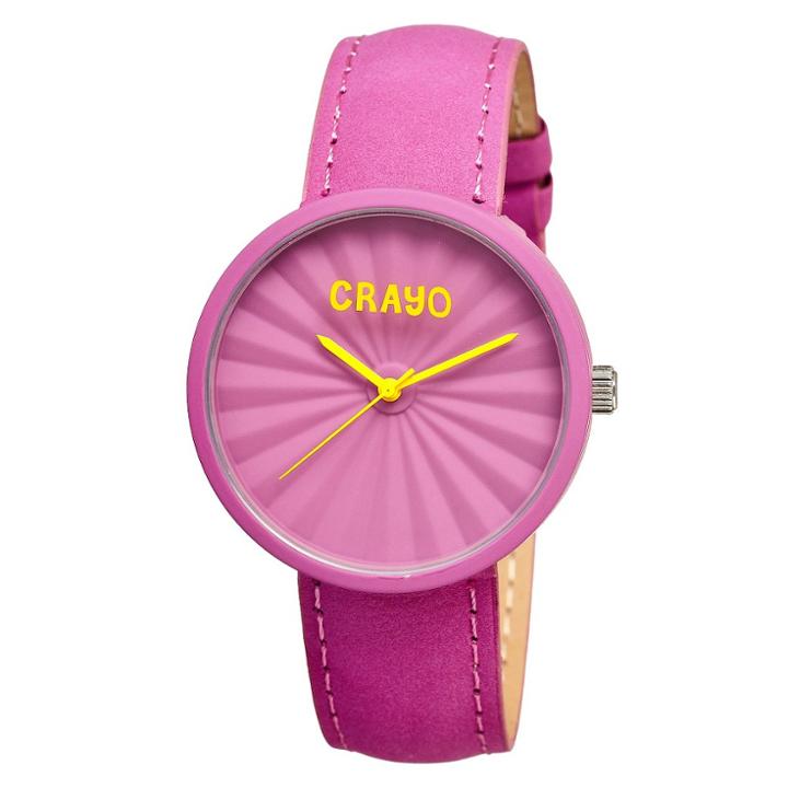 Women's Crayo Pleats Watch With 3d Pleat Pattern Dial - Pink