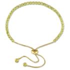Target 3 1/4 Ct. T.w. Peridot Bolo Bracelet With Tassel In Yellow Plated Sterling
