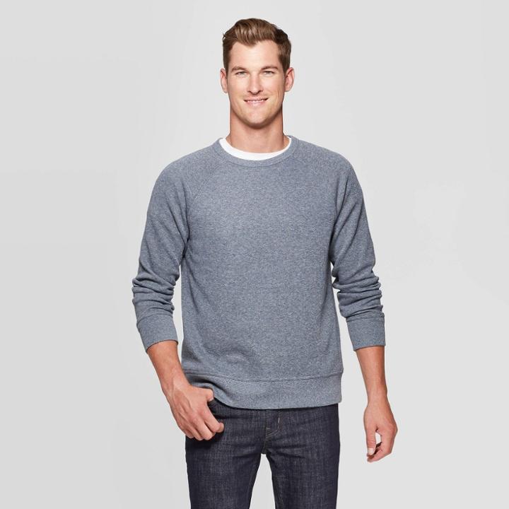 Men's Standard Fit Crew Neck T-shirt - Goodfellow & Co Xavier Navy S, Men's, Size: