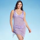 Women's Lurex Tunneled Side Cover Up Tank Dress - Shade & Shore Lilac Purple