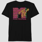 Men's Mtv Pink Brick Short Sleeve Graphic T-shirt - Black