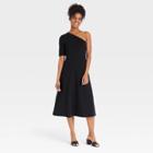 Women's Elbow Sleeve One Shoulder Knit Dress - Who What Wear Black