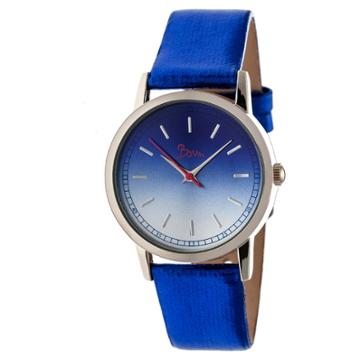 Women's Boum Ombre Color-fade Dial Metallic-finish Leather Strap Watch-blue, Blue Velvet