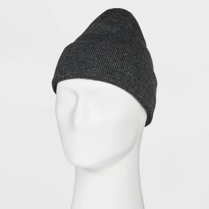 Men's Circular Knit Beanie - Goodfellow & Co Charcoal Gray