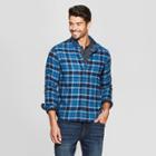 Men's Plaid Standard Fit Long Sleeve Pocket Flannel Button-down Shirt - Goodfellow & Co Ac Blue