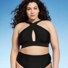 Juniors' Plus Size Tall Triangle Bikini Top - Xhilaration Black X