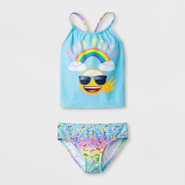 Girls' Emoji Good Vibes Tankini