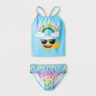 Girls' Emoji Good Vibes Tankini