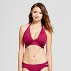 Women's Faux Wrap Halter Bikini Top - Mossimo Deep Red D/dd Cup