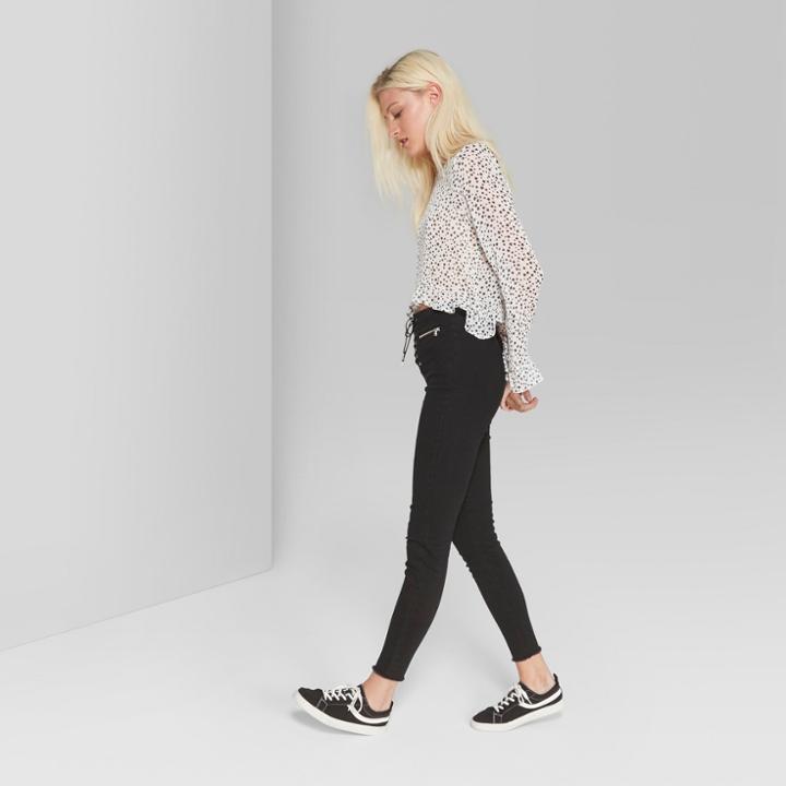 Women's Long Sleeve Crossback Woven Shirt - Wild Fable Ivory