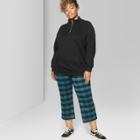 Women's Plus Size Mock Neck Quarter Zip Collar Sweatshirt - Wild Fable Black