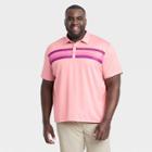 Men's Chest Striped Polo Shirt - All In Motion Pink