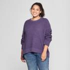 Women's Plus Size Pullover Sweater - Universal Thread Purple