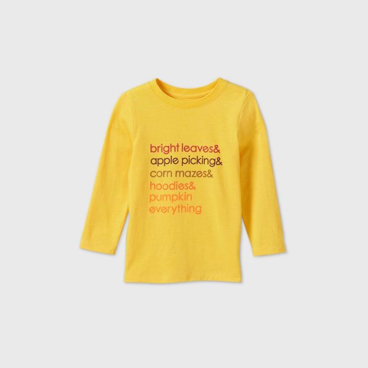 Toddler Boys' Long Sleeve Fall Things Graphic T-shirt - Cat & Jack Yellow