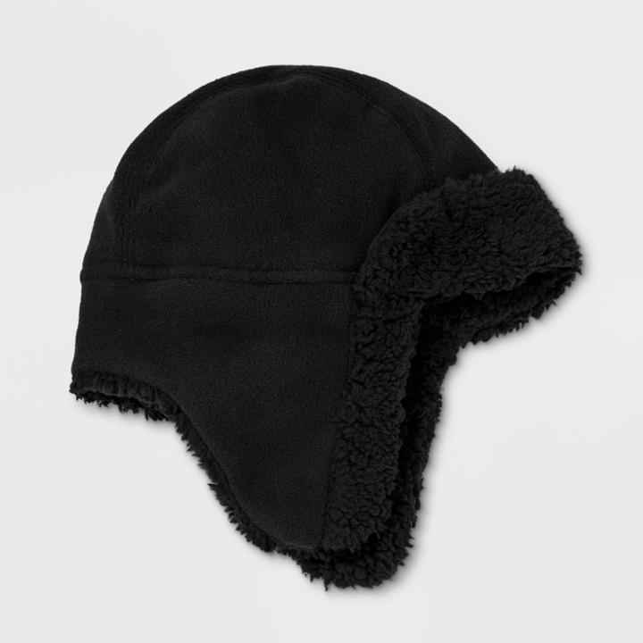 Boys' Solid Fleece Trapper Hat - Cat & Jack Black On