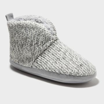 Women's Dluxe By Dearfoams Carla Bootie Slippers - Gray