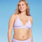 Women's Wavy Terry Textured Triangle Bikini Top - Wild Fable Lilac Purple