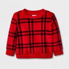 Baby Girls' Plaid Cozy Pullover - Cat & Jack Red Newborn