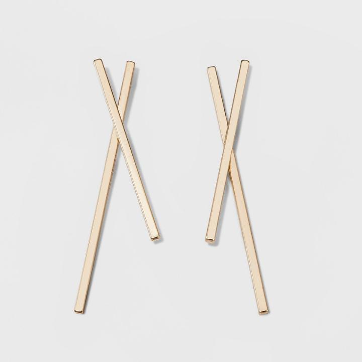 Sugarfix By Baublebar Gold X Drop Earrings - Gold, Girl's