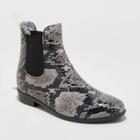 Women's Chelsea Snake Print Rain Boots - A New Day Gray