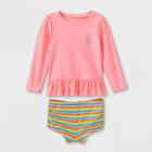 Baby Girls' Seahorse Print Rash Guard Set - Cat & Jack